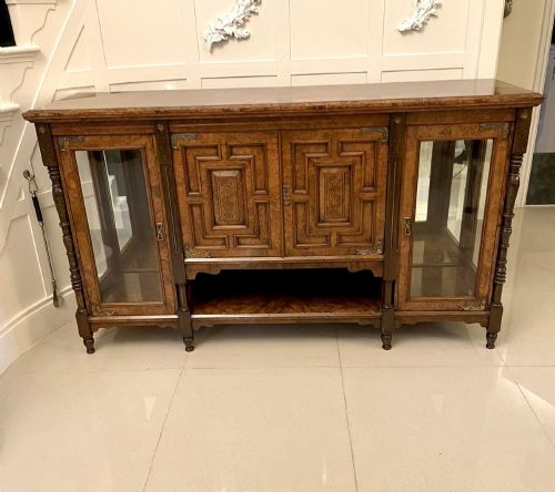 Outstanding Quality Antique Victorian Burr Walnut Credenza/sideboard