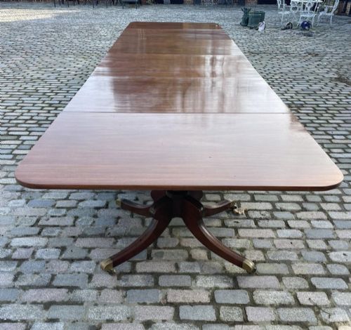 Rare 28 Seater 6 Pilar Antique George III Quality Mahogany Dining Table 72 X 161 X 609 Cm