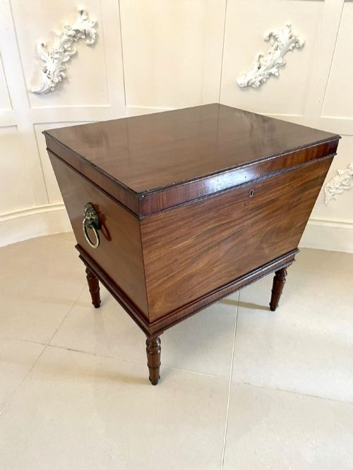 Antique Georgian Mahogany Cellarette Wine Cooler Side Table