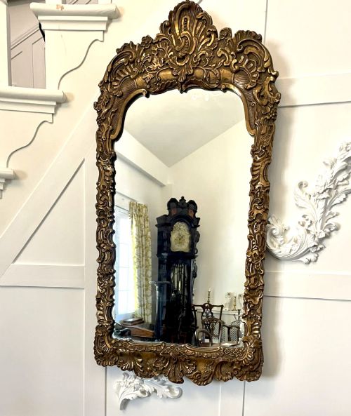 Quality Antique Victorian Gilt Gesso Framed Wall Mirror