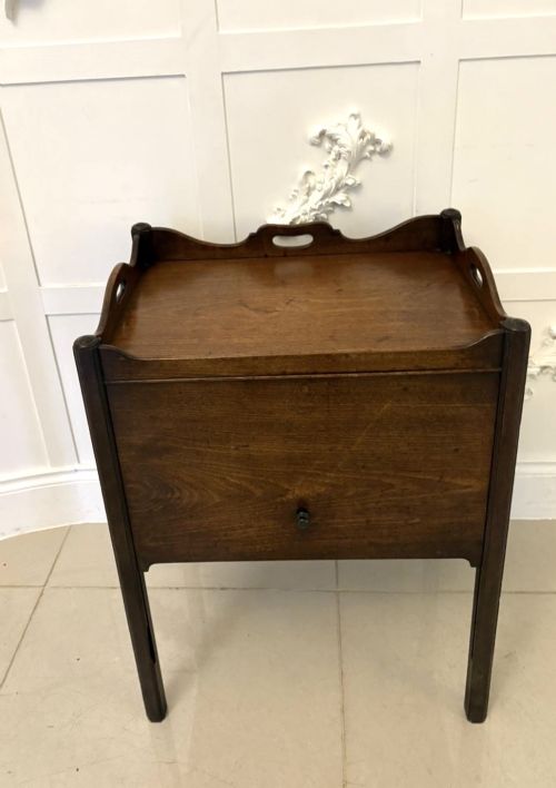 Unusual Antique 18th Century George III Quality Mahogany Bedside Cabinet