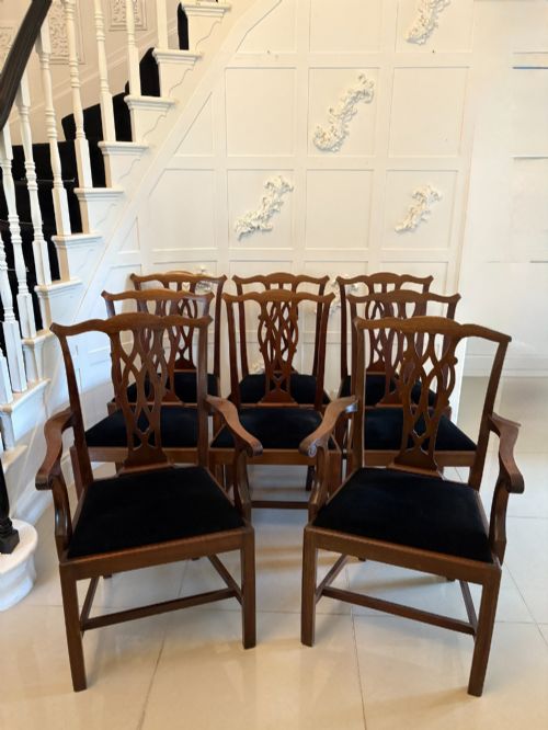 Set of 8 Antique Edwardian Quality Mahogany Dining Chairs