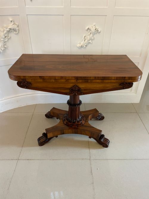 Antique Victorian Quality Carved Rosewood Card/console Table