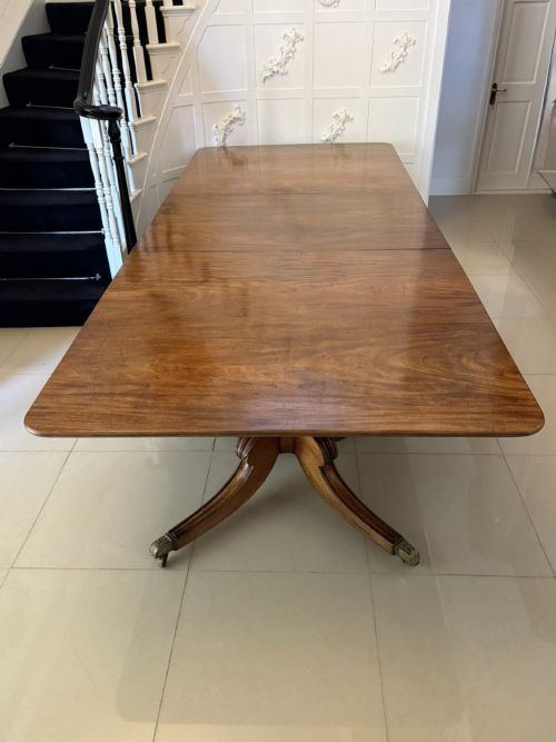 Outstanding Quality 16 Seater Antique George III Figured Mahogany Two Pilar Dining Table