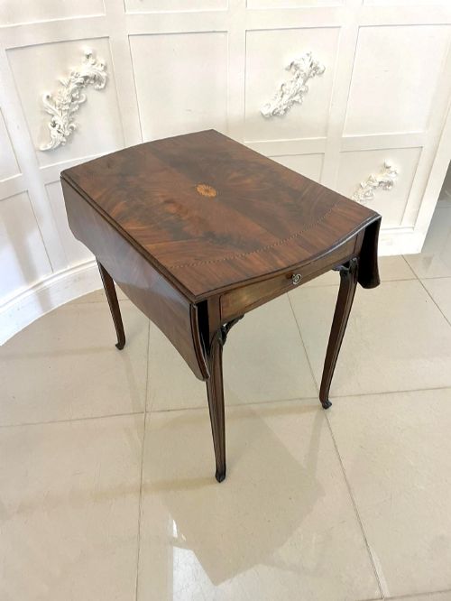 Antique 18th Century George III Quality Mahogany Inlaid Butterfly Pembroke Table