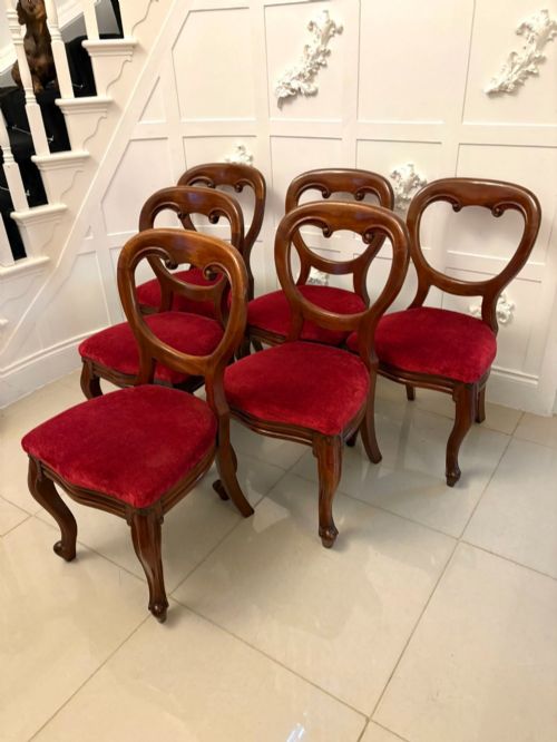 Superb Quality Set of Six Antique Victorian Mahogany Dining Chairs