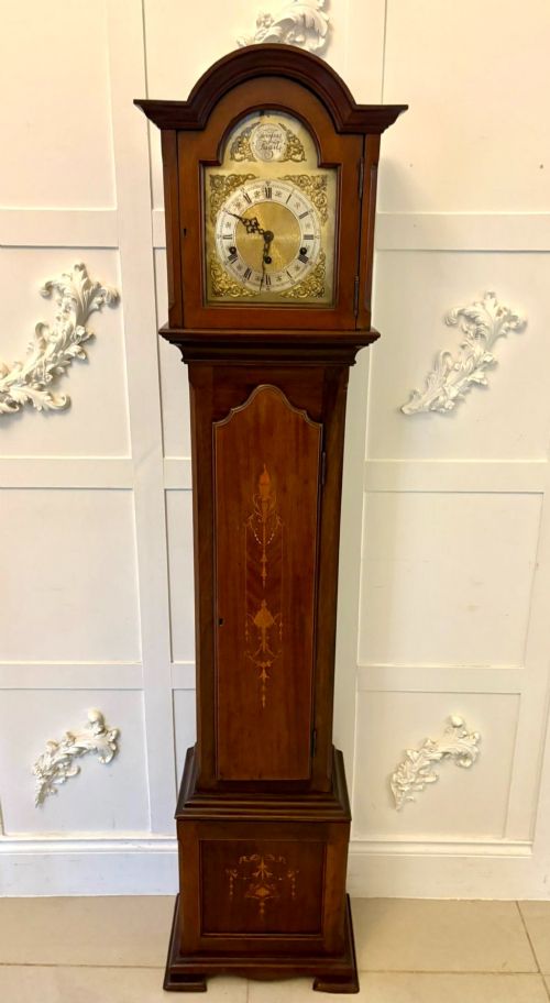 Antique Edwardian Inlaid Mahogany Longcase Clock