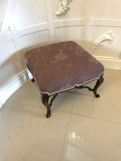 Large Antique Victorian Quality Carved Rosewood Stool