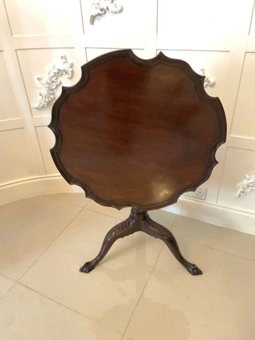 Antique George III Quality Mahogany Pie Crust Edge Centre Table