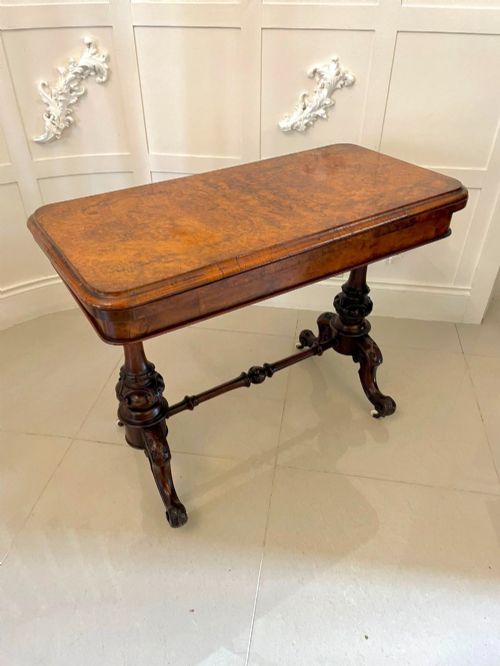 Quality Antique Victorian Burr Walnut Card/Side Table