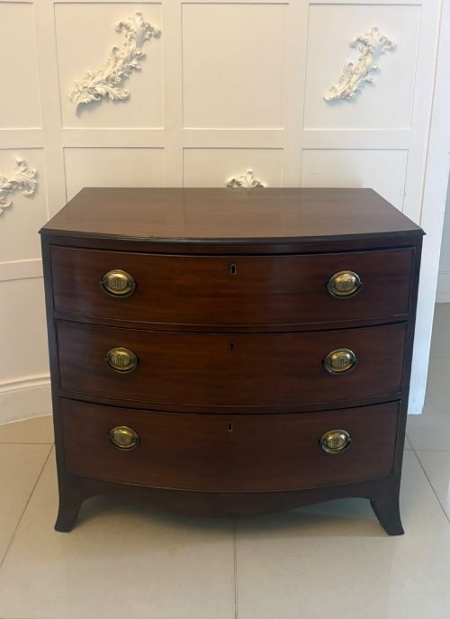 Antique Georgian Quality Mahogany Bow Front Chest of Drawers