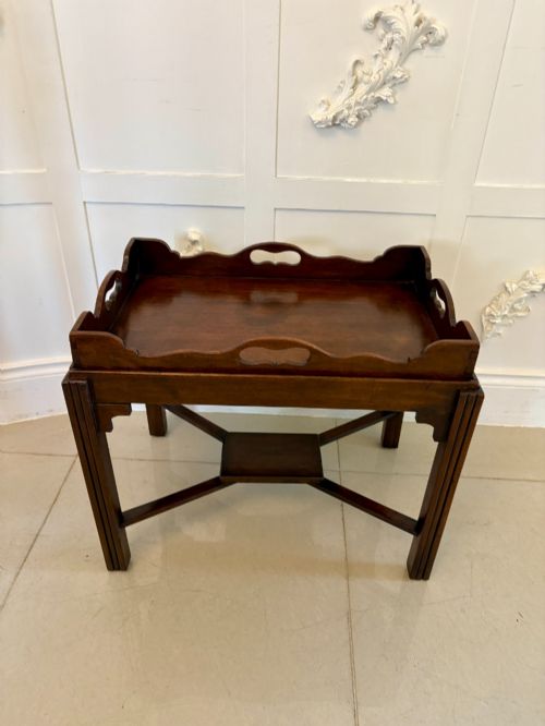 Antique Edwardian Quality Mahogany Butlers Tray on Stand