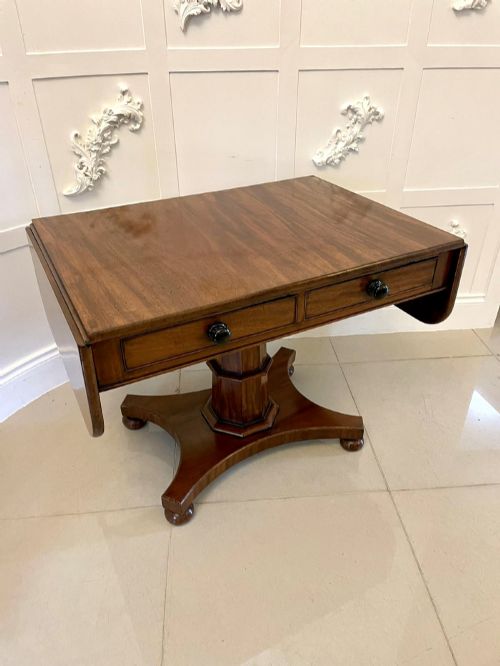 Antique Regency Quality Figured Mahogany Freestanding Sofa Table
