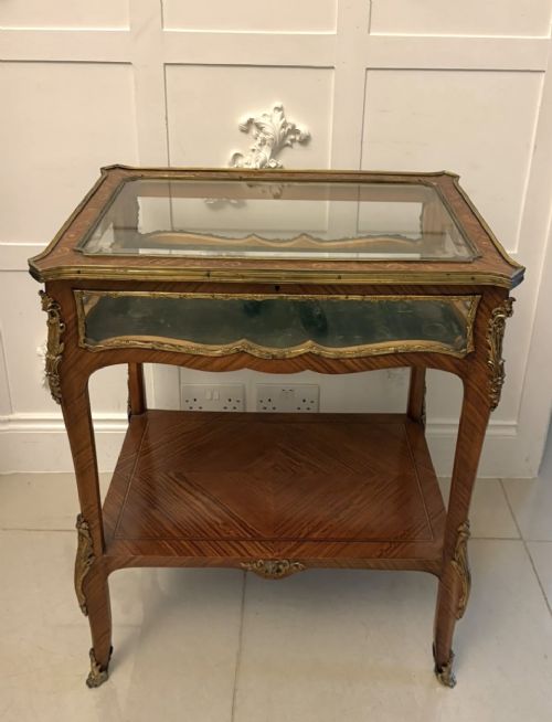 Antique French Napoleon III Satinwood Marquetry Bijouterie Display/lamp Table