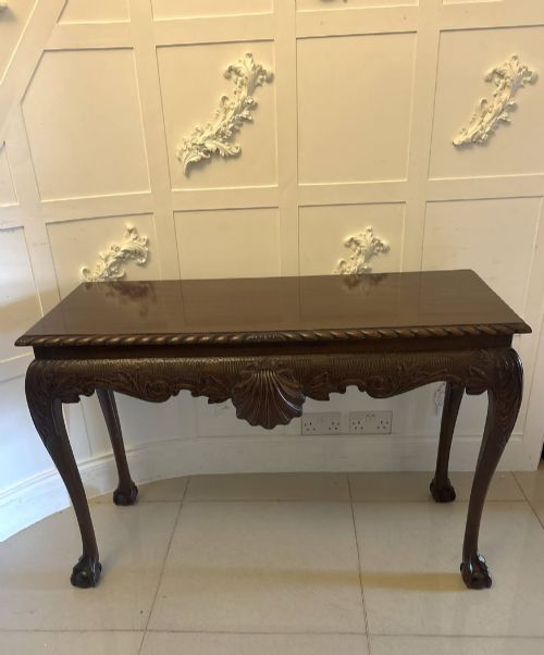Antique Victorian Carved Mahogany Console Hall Table