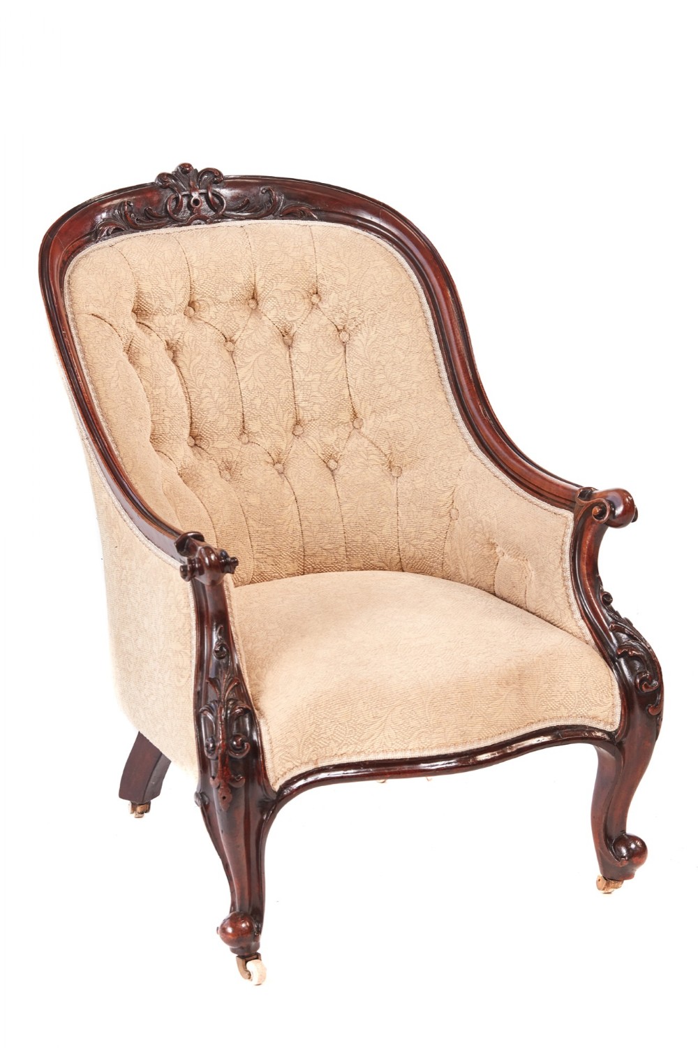 Quality Victorian Carved Mahogany Armchair