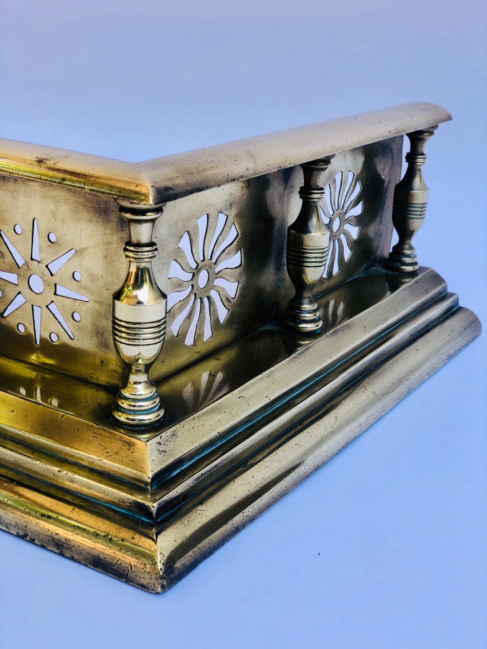 Quality Antique Victorian Brass Fender View V