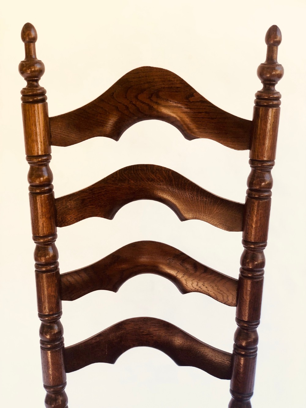 Quality Set of 6 French Ladder Back Oak Dining Chairs View V