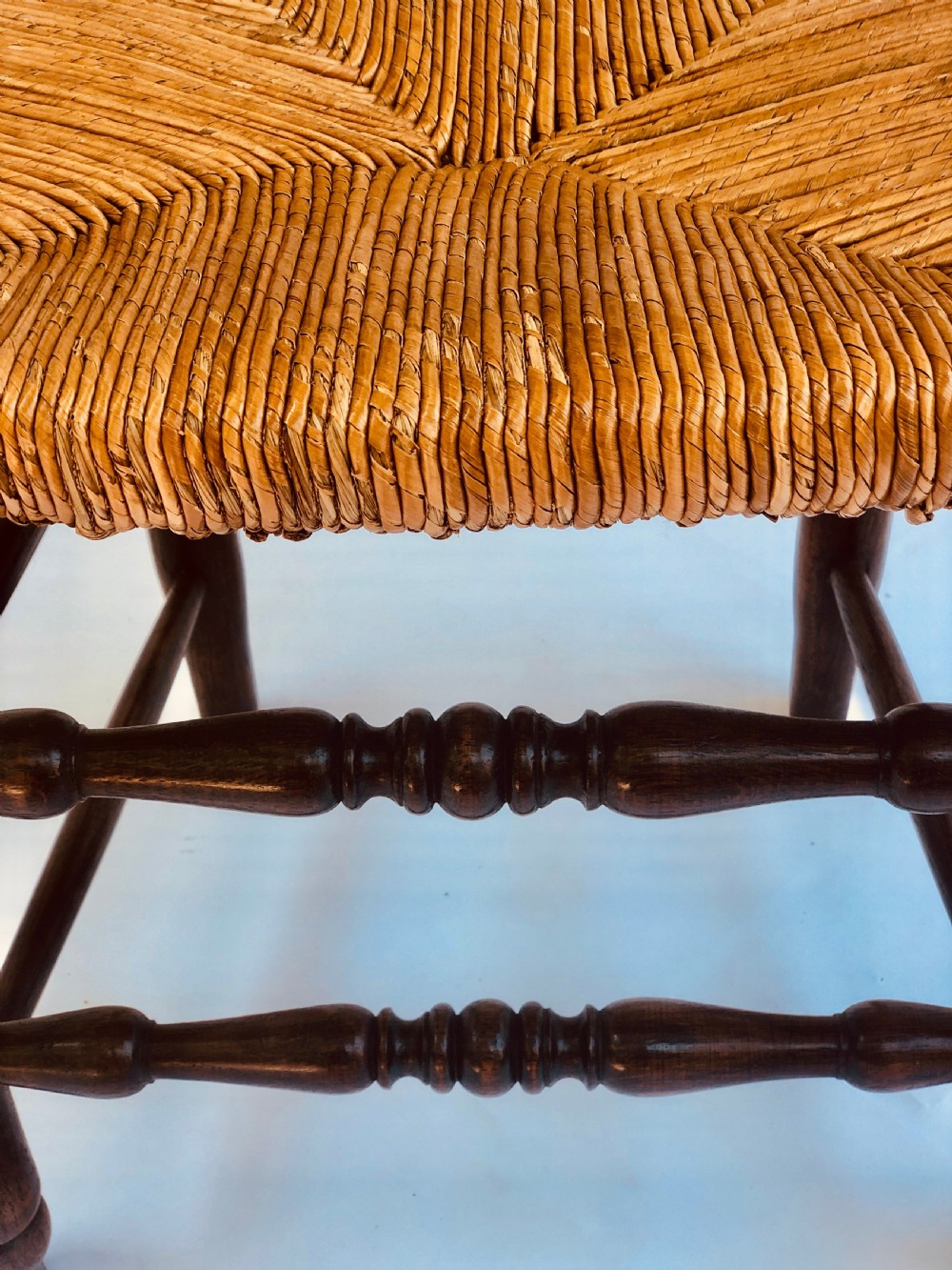 Quality Set of 6 French Ladder Back Oak Dining Chairs View VI