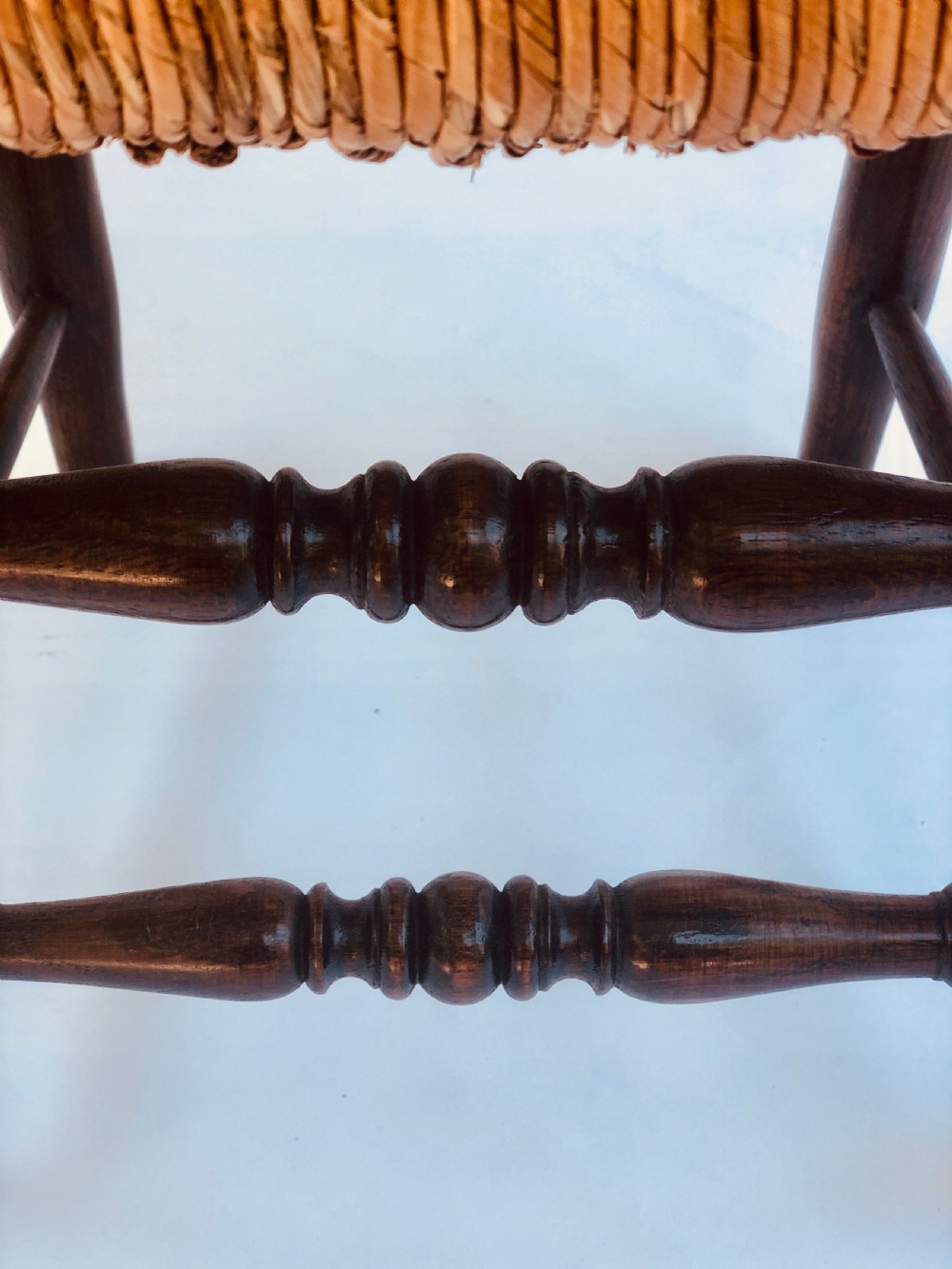 Quality Set of 6 French Ladder Back Oak Dining Chairs View VII