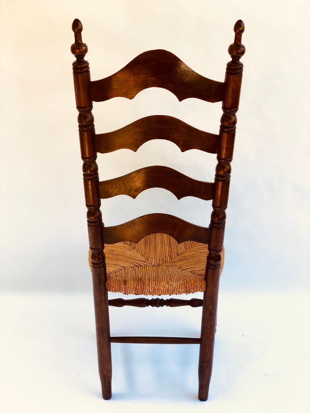 Quality Set of 6 French Ladder Back Oak Dining Chairs View IX