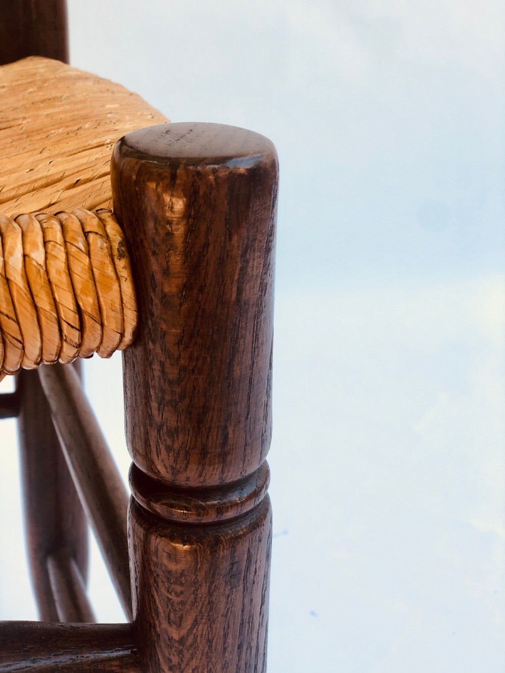 Quality Set of 6 French Ladder Back Oak Dining Chairs View XII