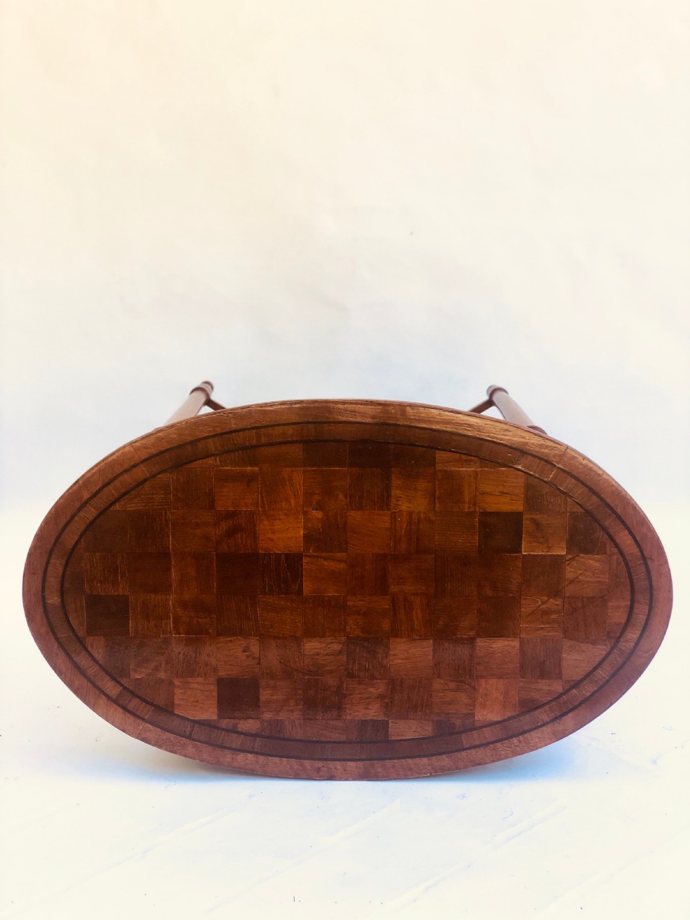 Quality Oval Walnut Chequered Table View II