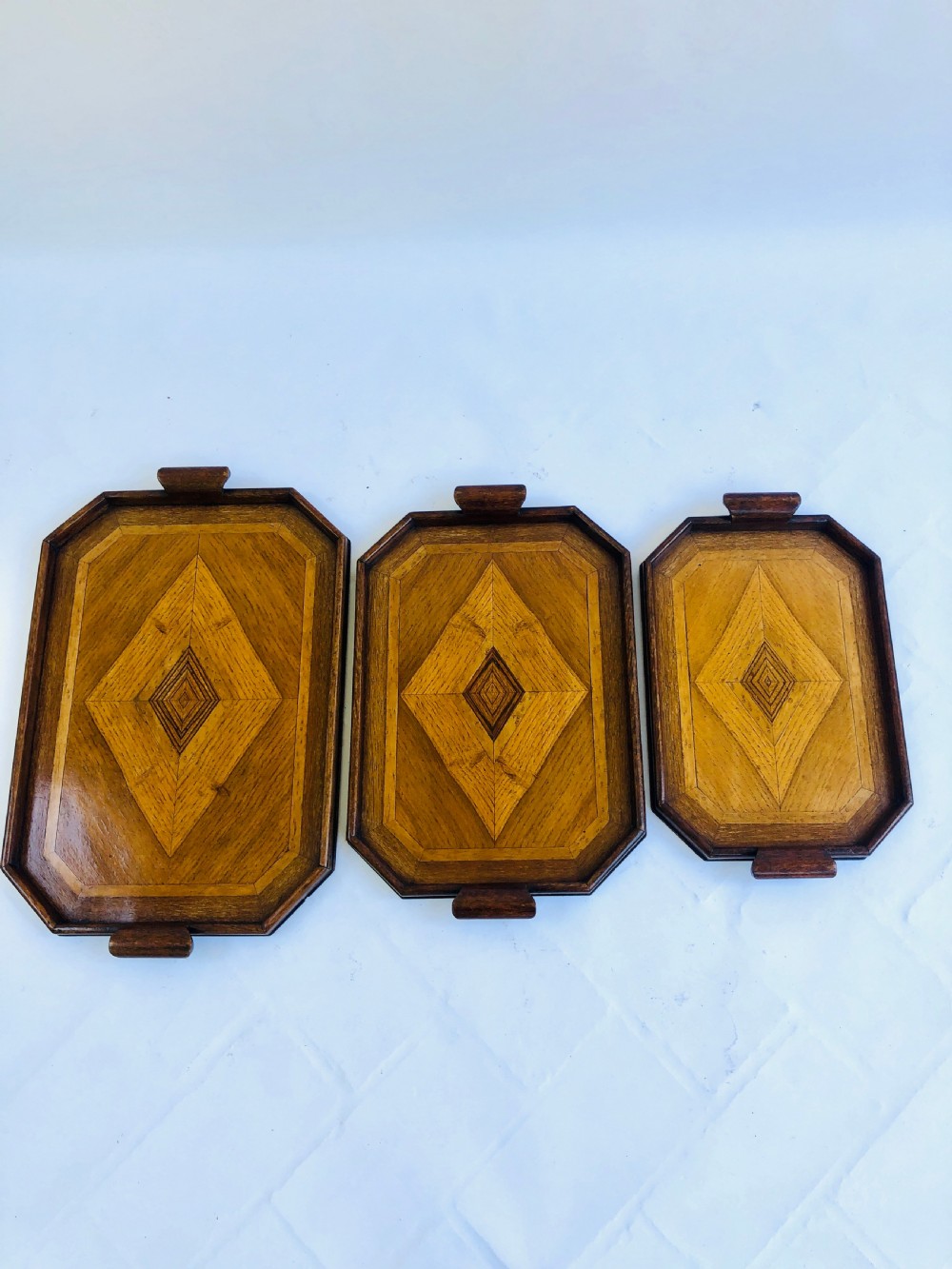 Unusual Set of 3 Art Deco Trays
