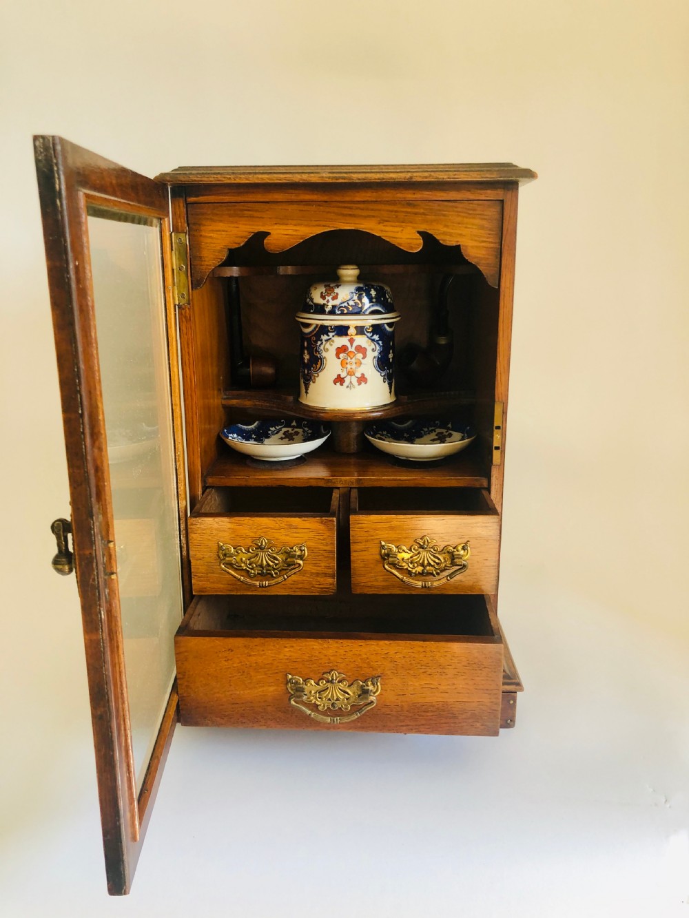 Unusual Oak Smokers Cabinet View IV