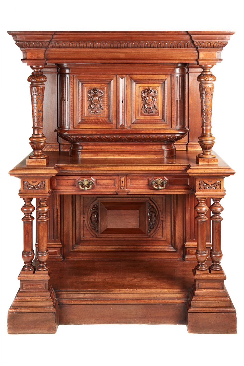 Magnificent Carved Walnut Court Cupboard