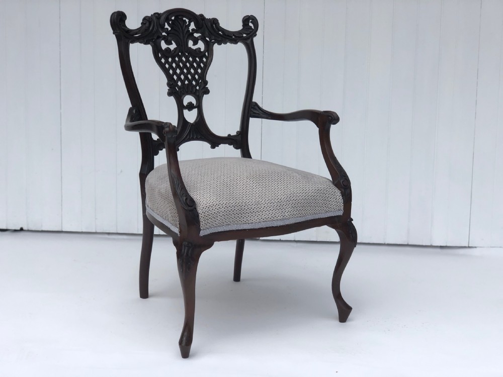 Fine Quality Victorian Carved Armchair 