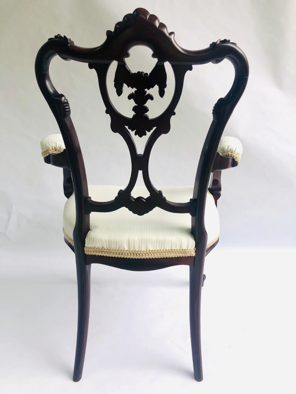 Quality Victorian Mahogany Carved Elbow Chair View II