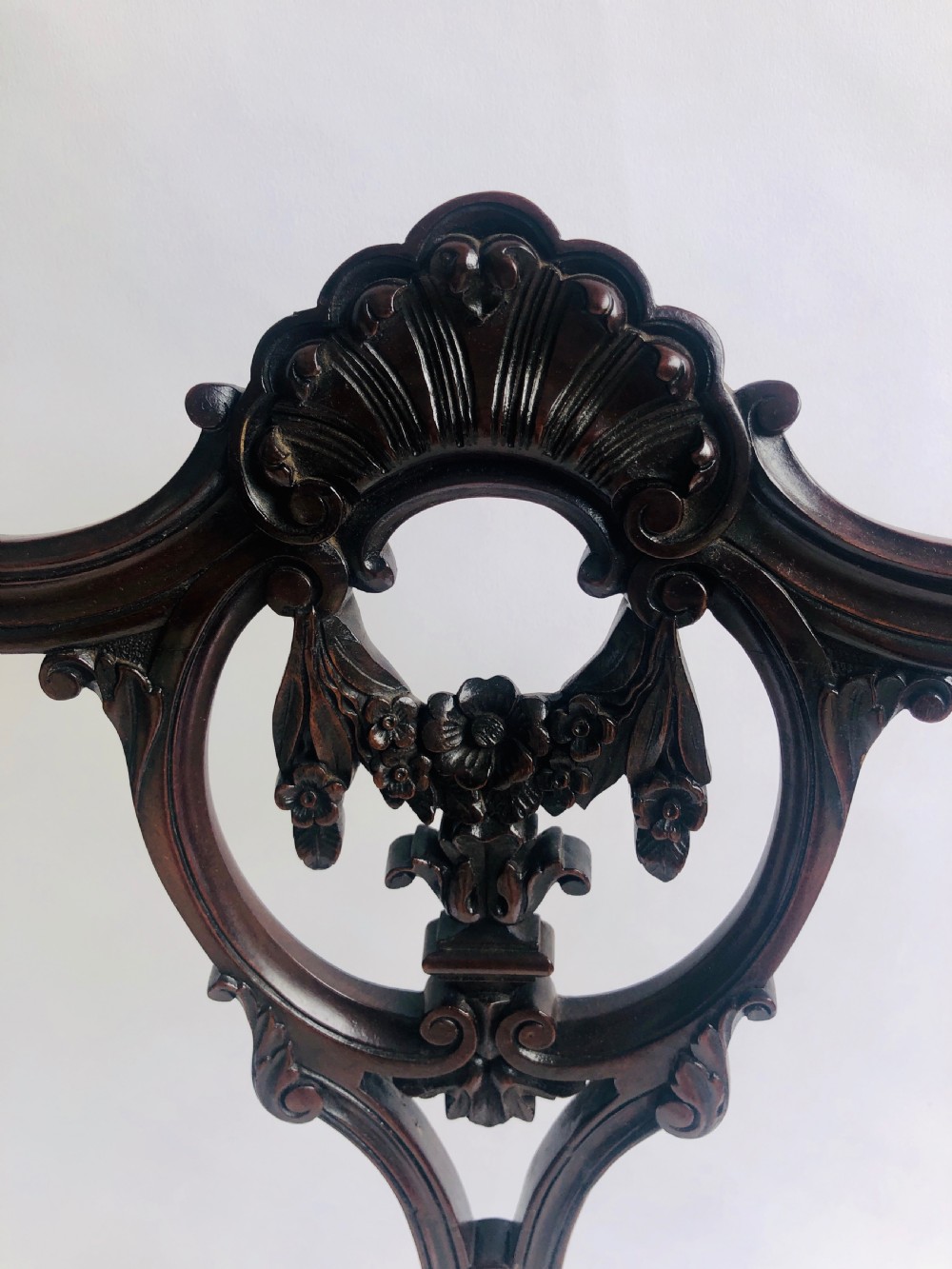 Quality Victorian Mahogany Carved Elbow Chair View III