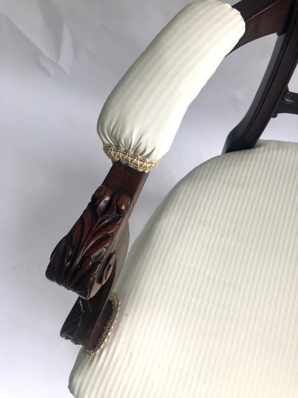 Quality Victorian Mahogany Carved Elbow Chair View VIII