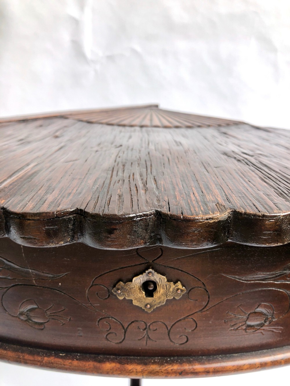 Unusual Meiji Period Hardwood Corner Table View III