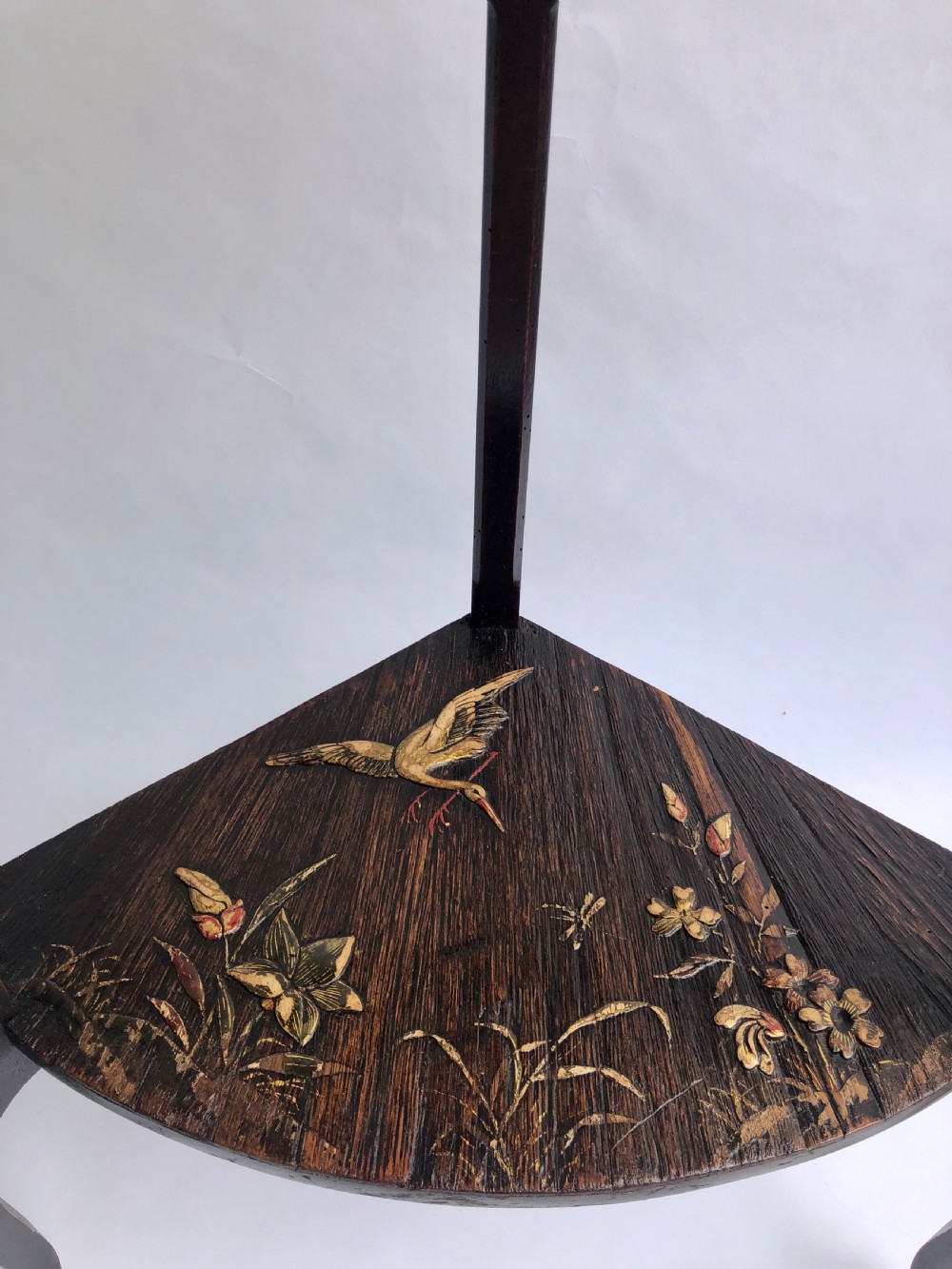 Unusual Meiji Period Hardwood Corner Table View IV