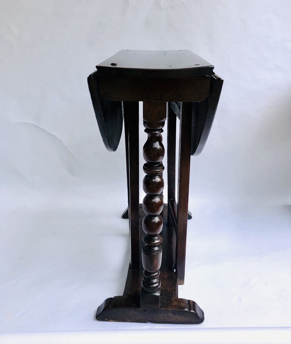 Rare Small Antique Oak Gate Leg Table View V