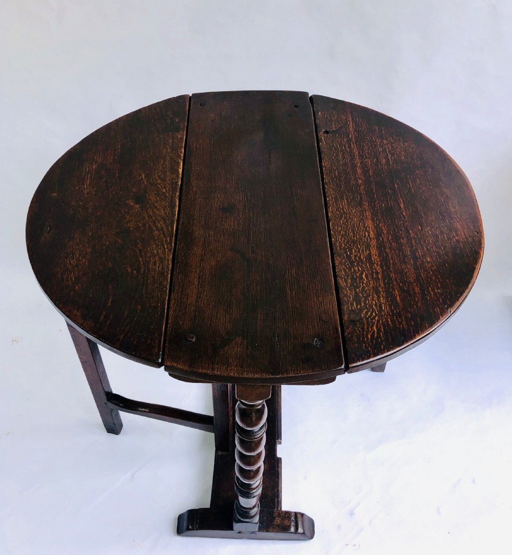  Rare Small Antique Oak Gate Leg Table View IX