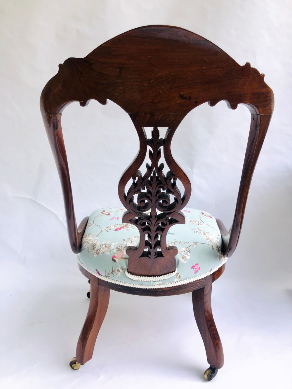  Antique Victorian Rosewood Carved Ladies Chair View II