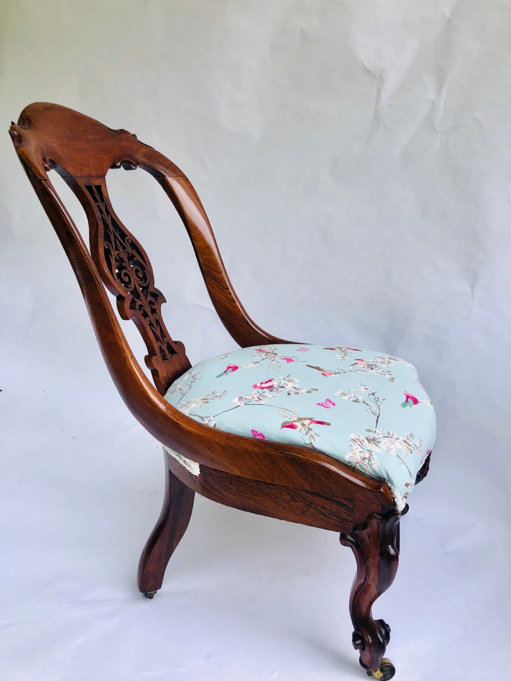  Antique Victorian Rosewood Carved Ladies Chair View III