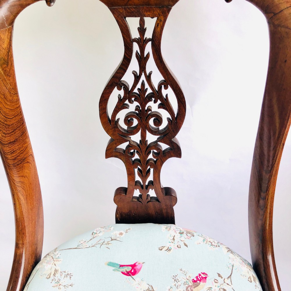  Antique Victorian Rosewood Carved Ladies Chair View V