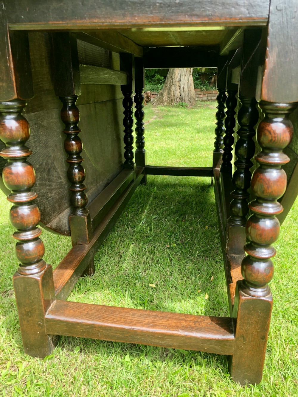 Outstanding Large Antique 17th Century Oak Gate Leg Dining Table View V