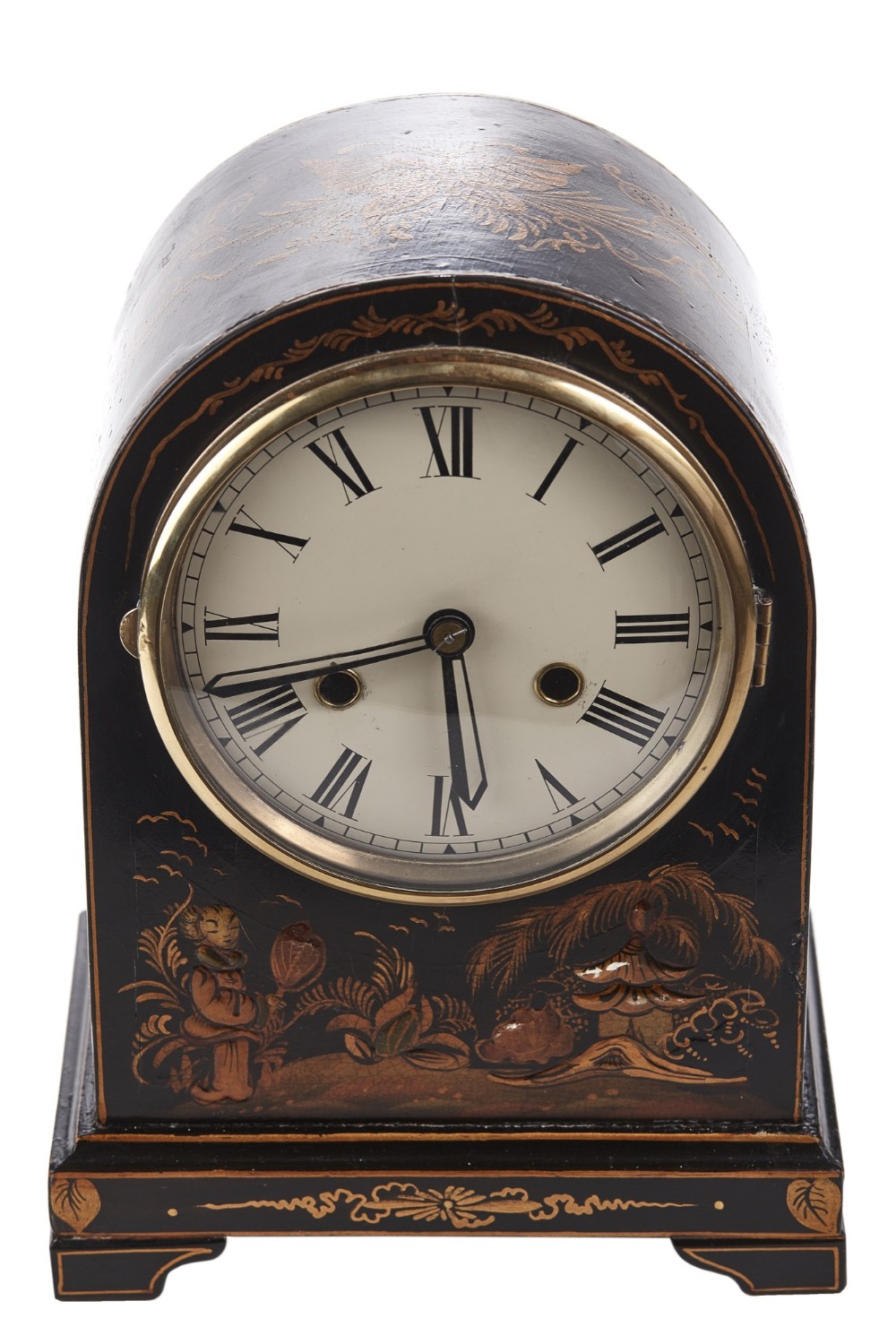 Chinoiserie Cased Dome Topped Mantel Clock, circa 1920