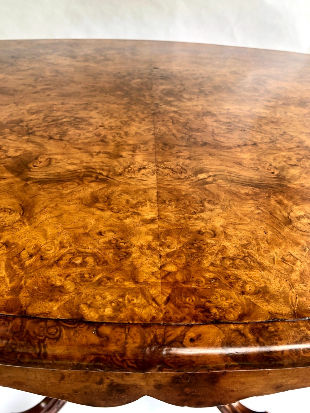 Fine Quality Antique Burr Walnut Oval Centre Table View III
