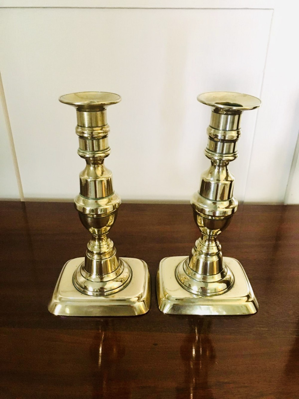 Pair of Antique Brass Candlesticks c.1820