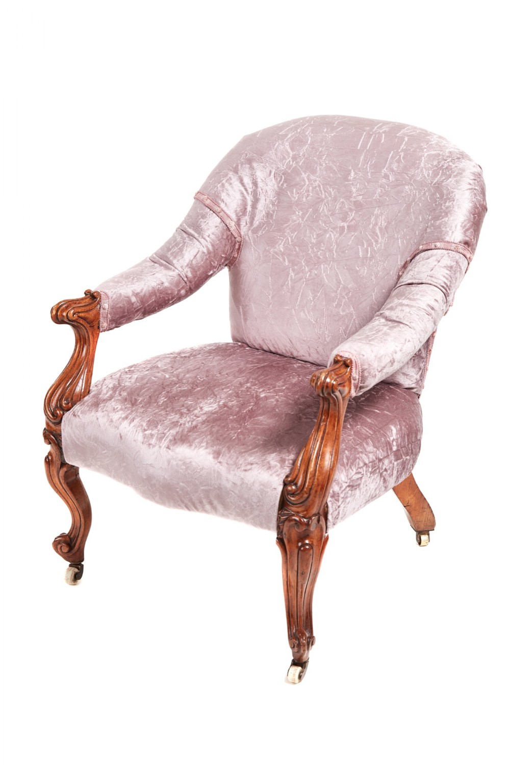 Victorian Carved Walnut Cabriole Leg Armchair