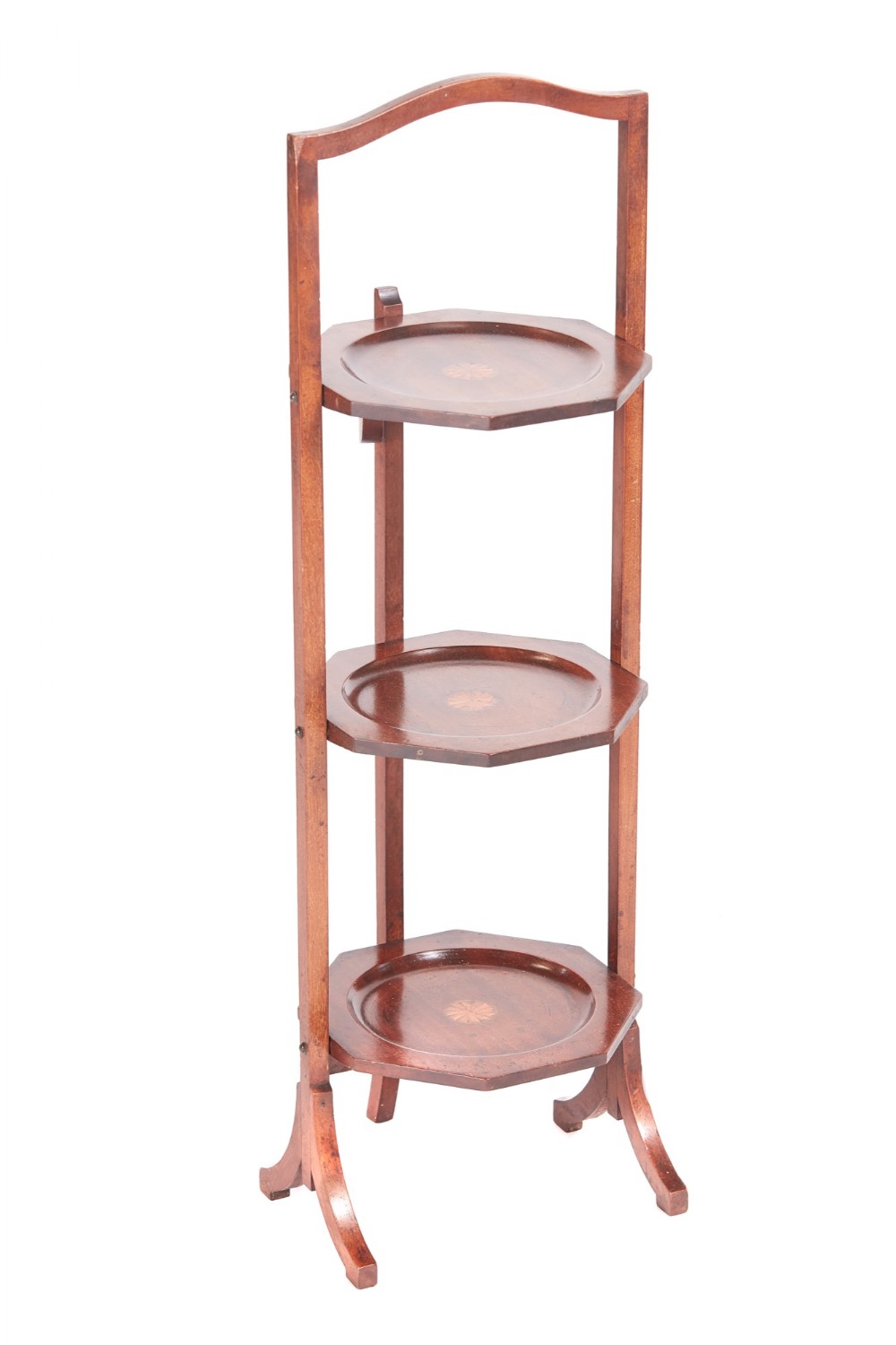 Edwardian Inlaid Mahogany 3 Tier Cake Stand