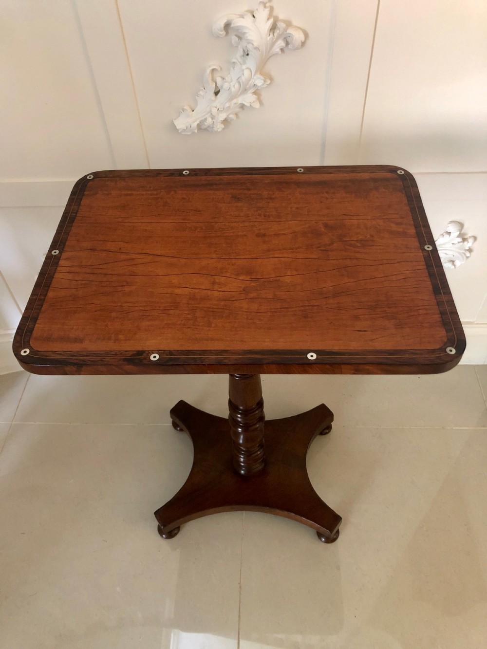 Unusual William IV Satinwood Lamp Table View III