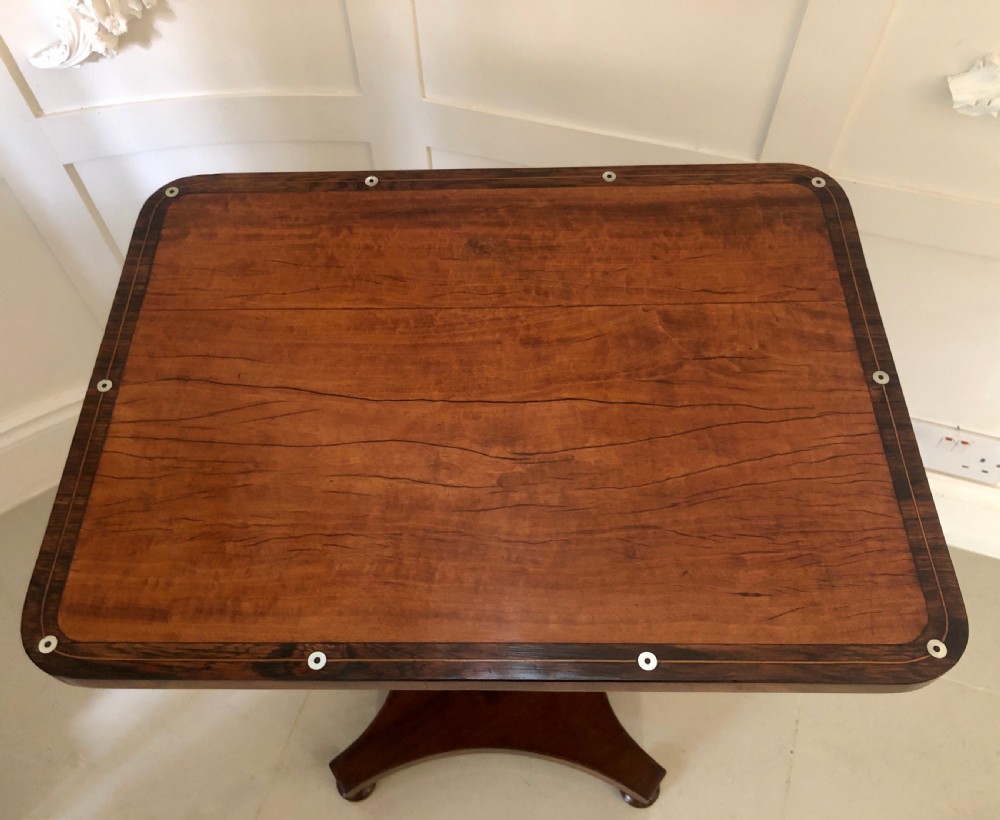 Unusual William IV Satinwood Lamp Table View IV