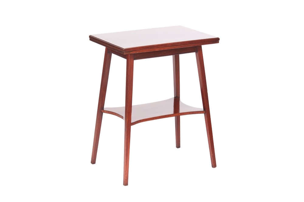 Small Antique Inlaid Mahogany Card / Lamp Table
